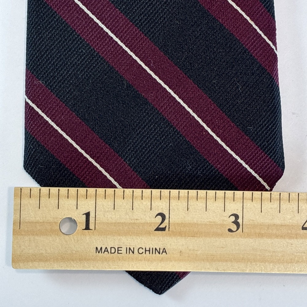 REPP M. Sussex LTD. London Tie All Silk Black Red Sliver Stripe Hand Made 3.5x58 - Picture 2 of 11